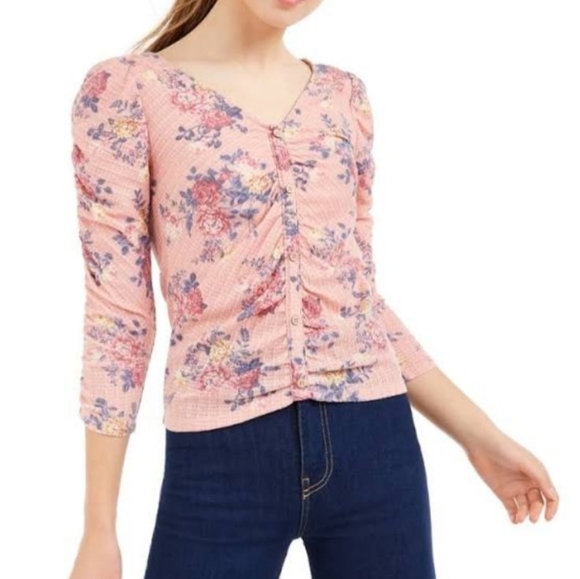 Crave fame floral rose multi top - Picture 1 of 4